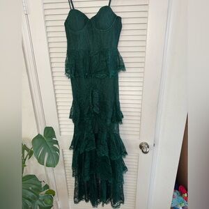 MAJORELLE Green Strapless Sweetheart Gown